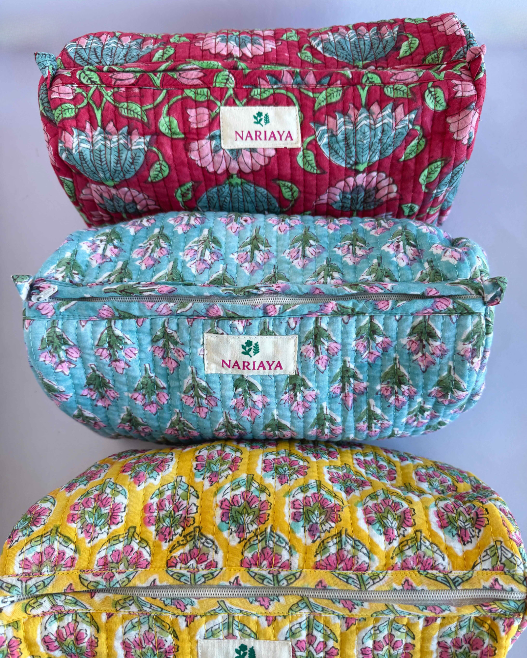 Bloc Printed Cotton Wash Bags