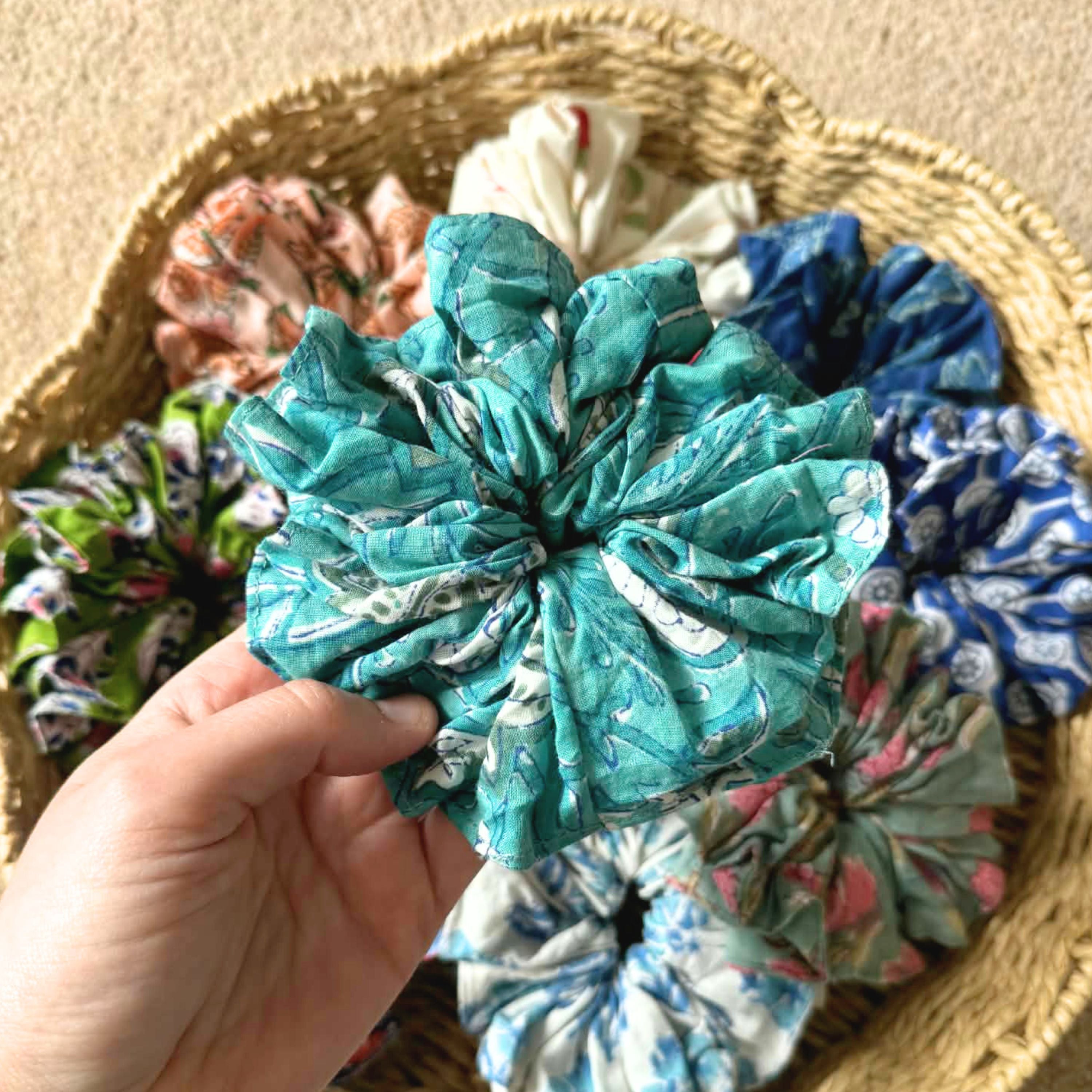 Block Printed Scrunchie