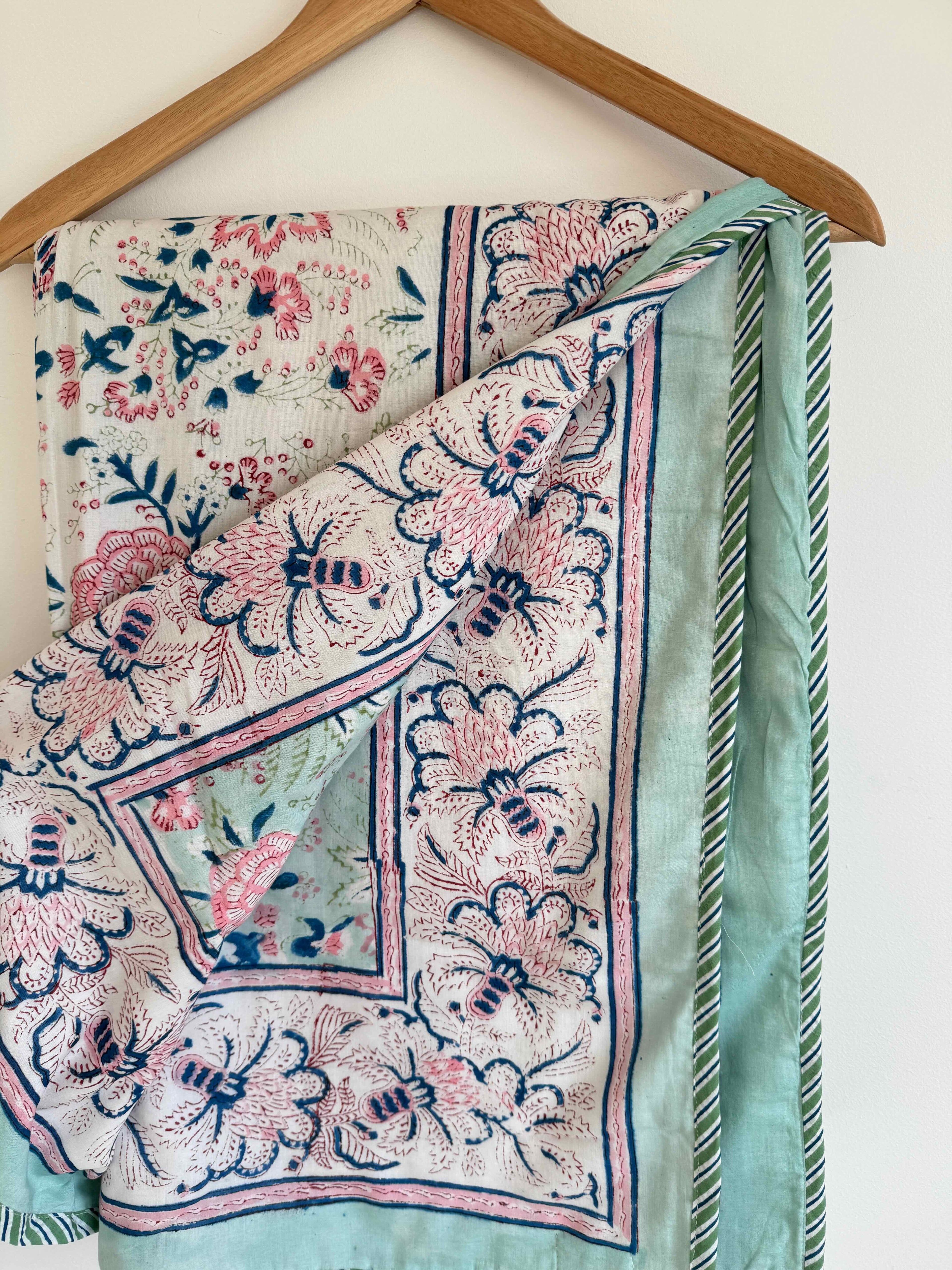 Blush Garden Cotton Quilt - 170 x 220cm