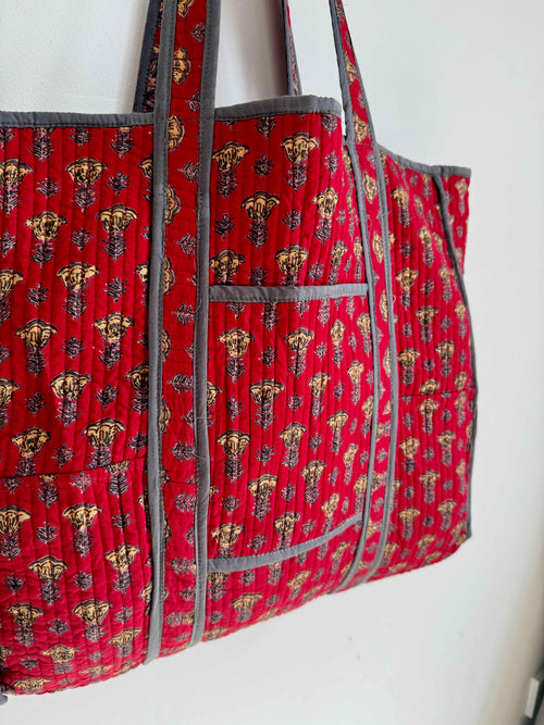 Crimson Lotus Tote Bag
