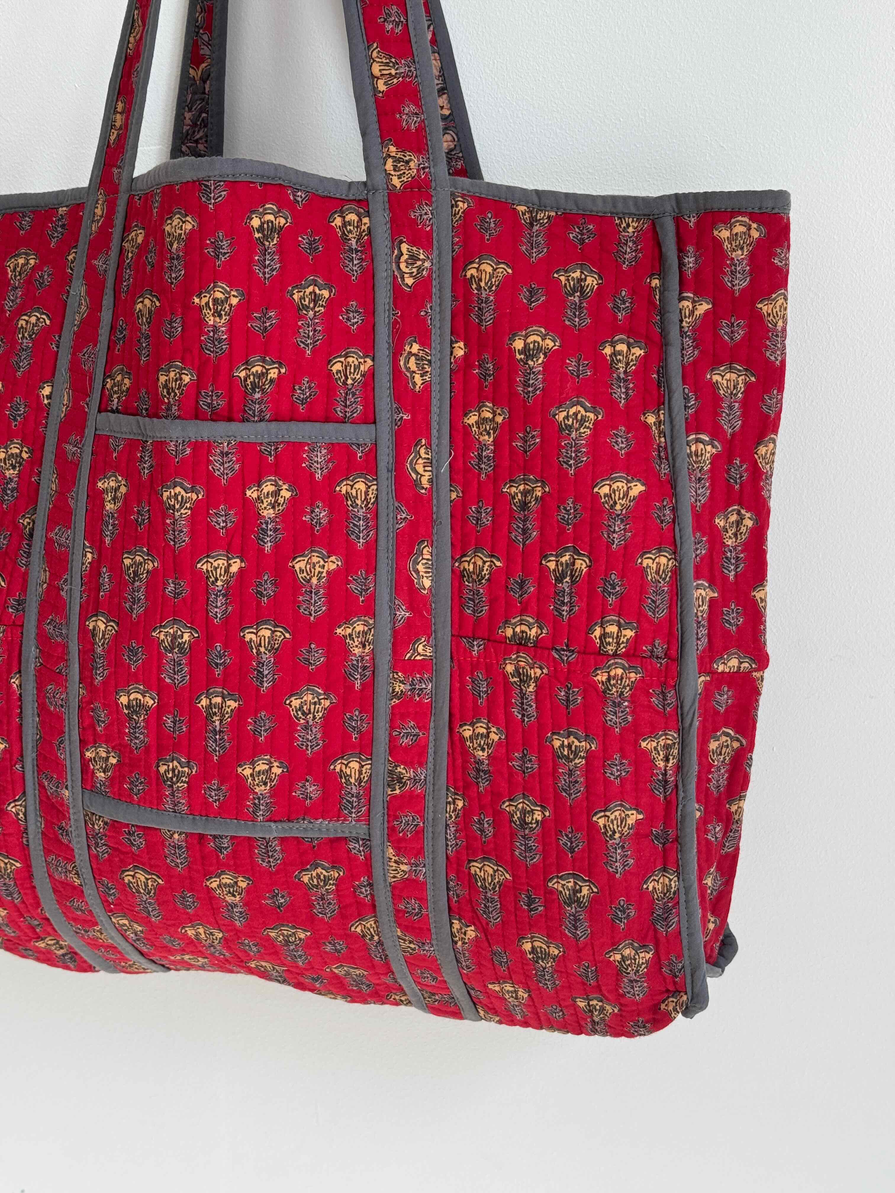 Crimson Lotus Tote Bag