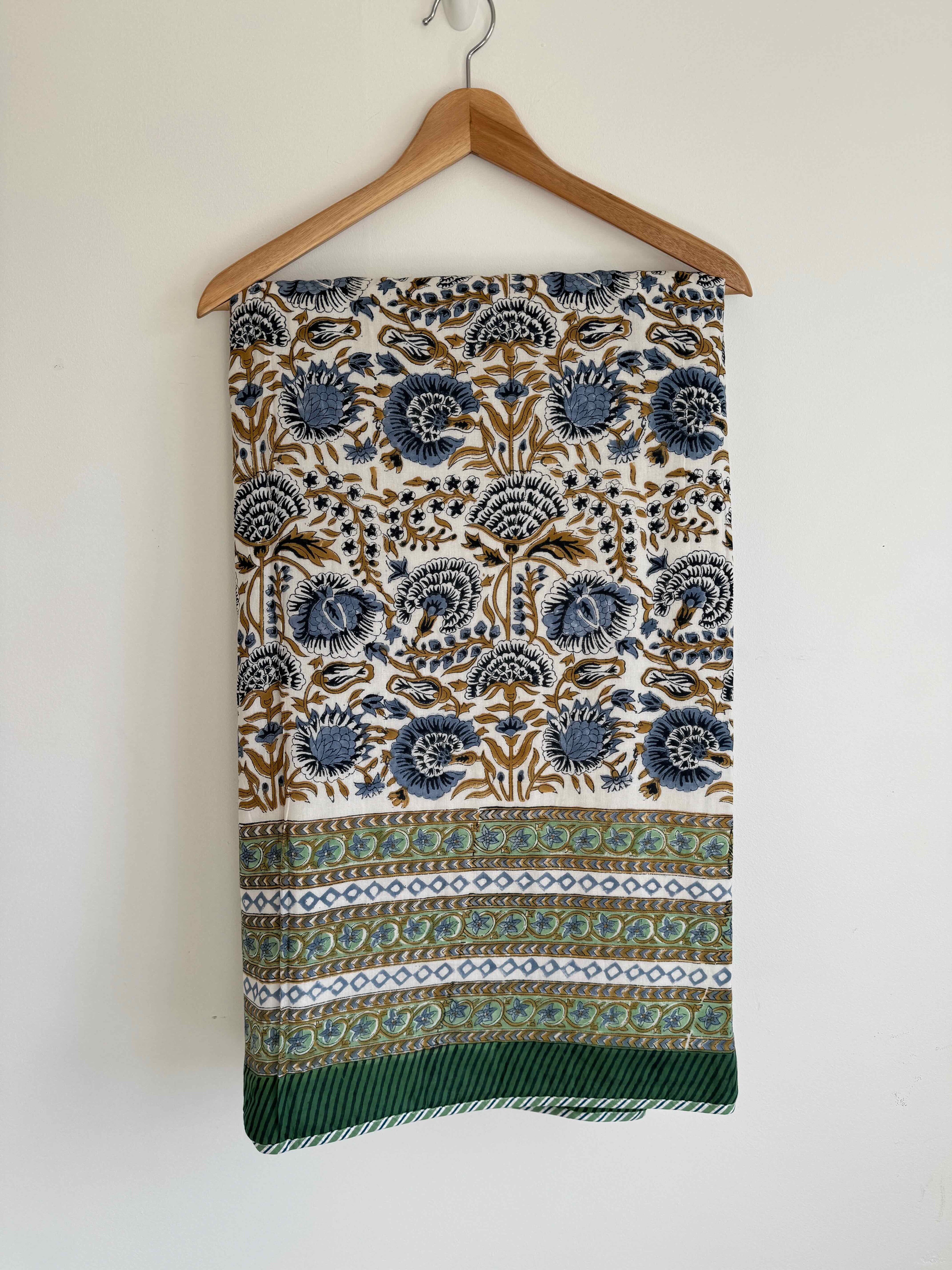 Emerald Thistle Cotton Quilt - 170 x 220cm