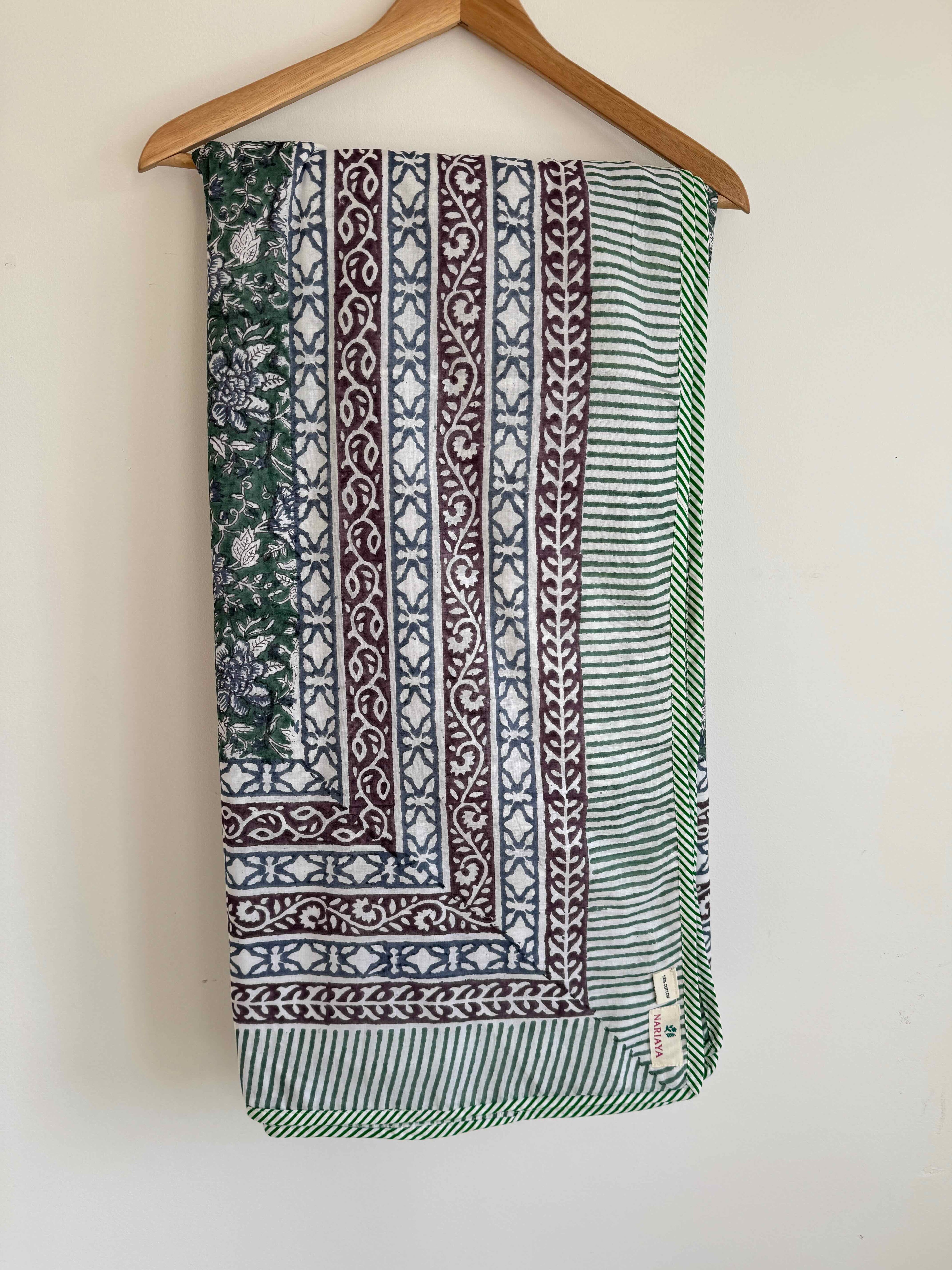 Green Garden Cotton Quilt - 170 x 220cm