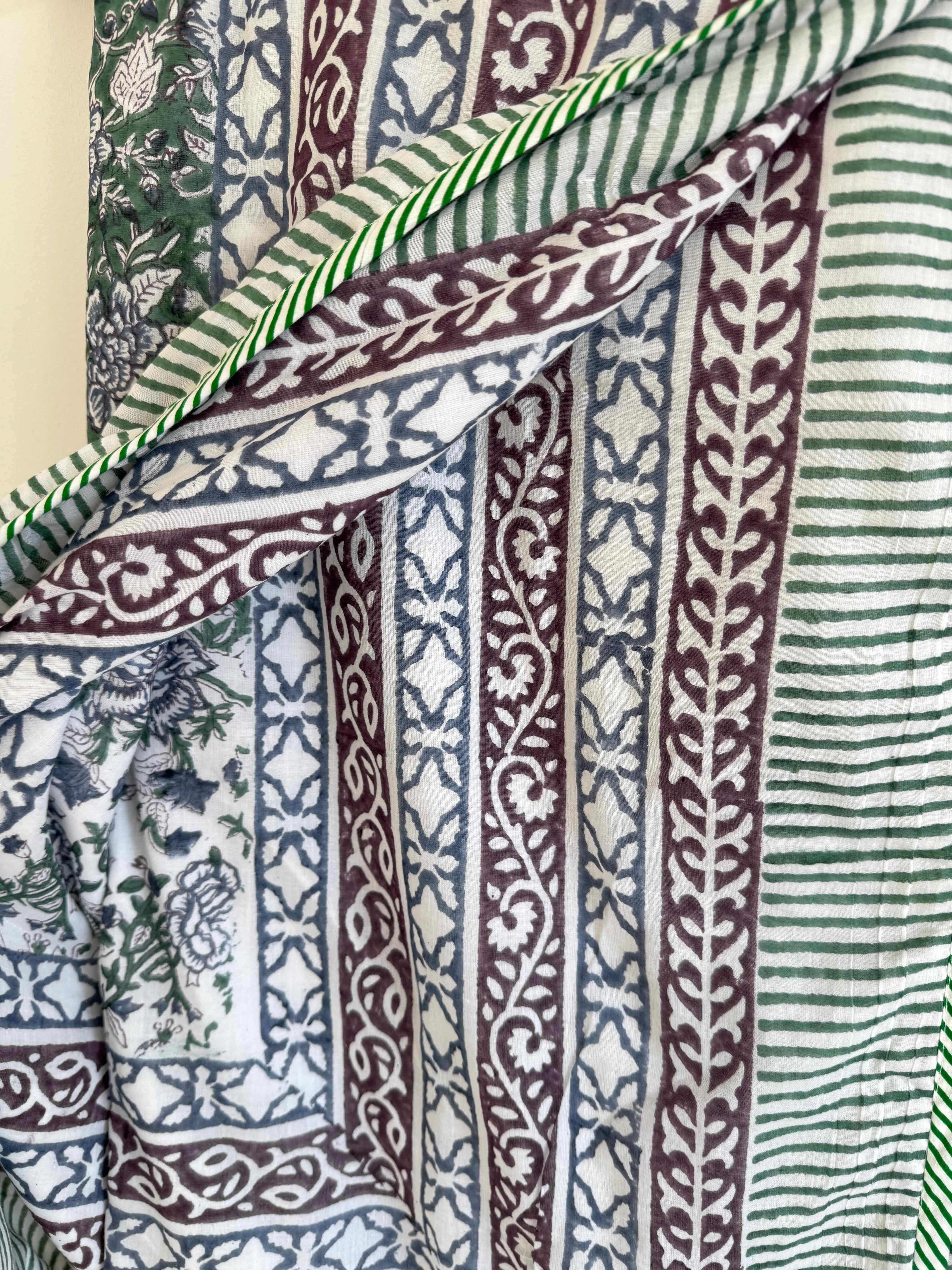 Green Garden Cotton Quilt - 170 x 220cm