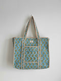 Meadow Blue Quilted Tote Bag