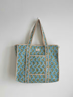 Meadow Blue Quilted Tote Bag