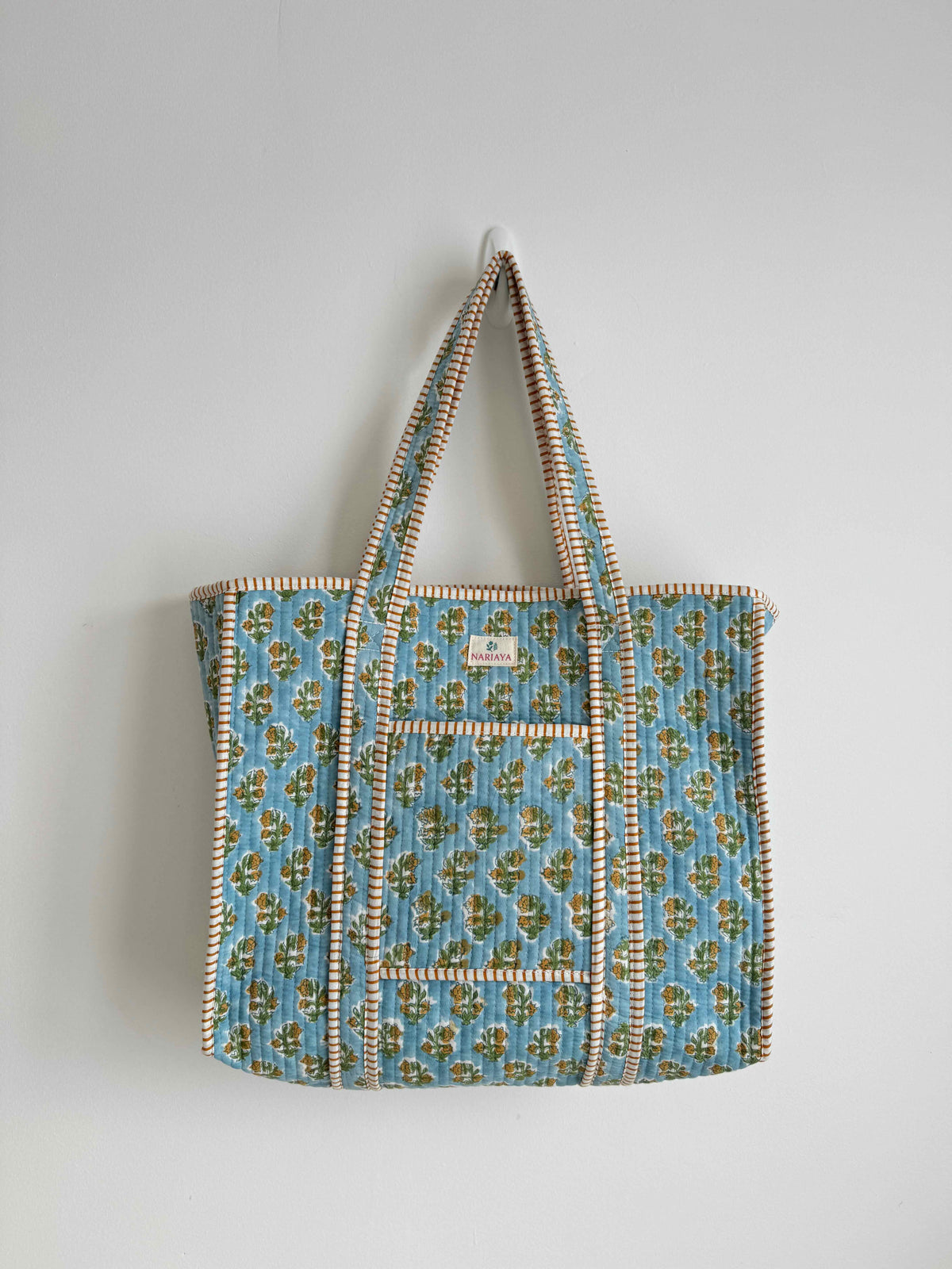 Meadow Blue Quilted Tote Bag
