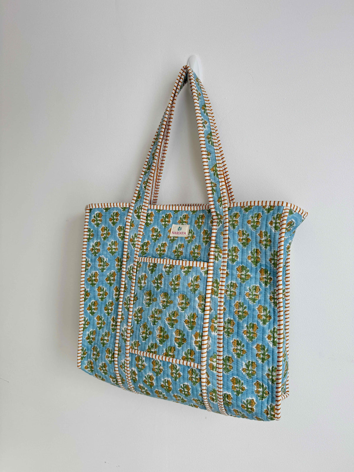 Meadow Blue Quilted Tote Bag