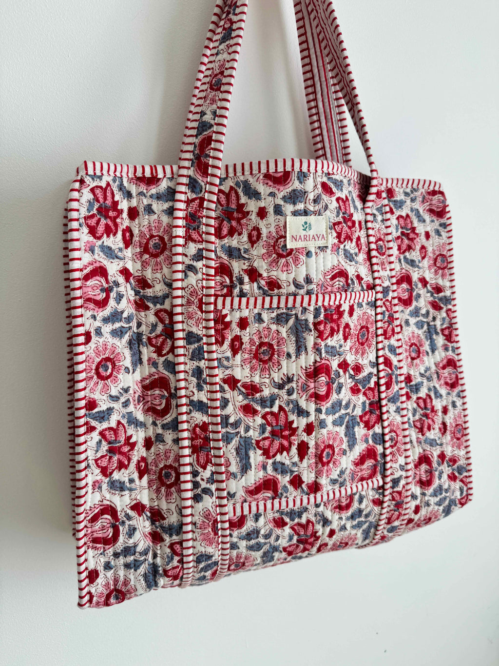 Vintage Rose Quilted Tote Bag