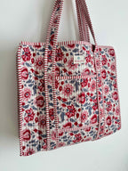 Vintage Rose Quilted Tote Bag