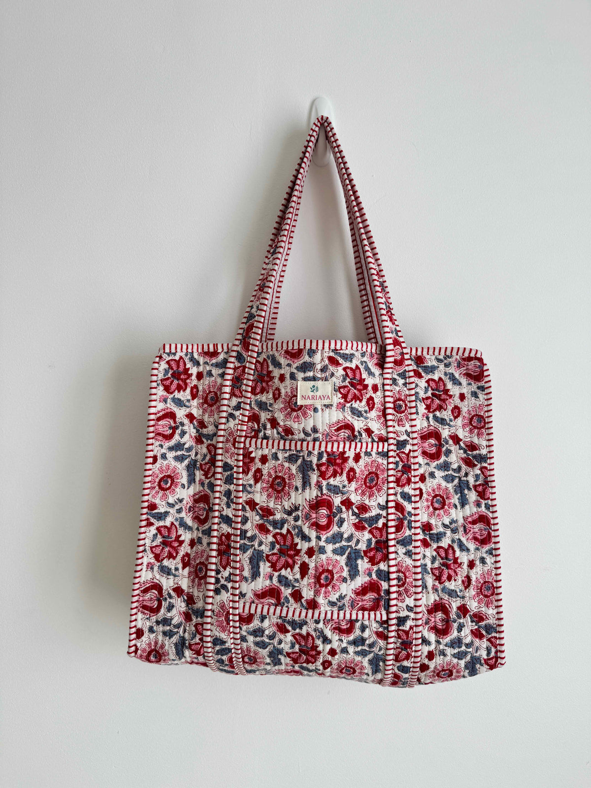 Vintage Rose Quilted Tote Bag