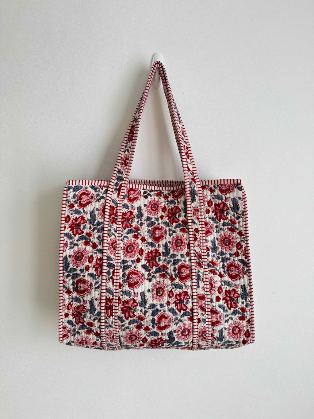 Vintage Rose Quilted Tote Bag