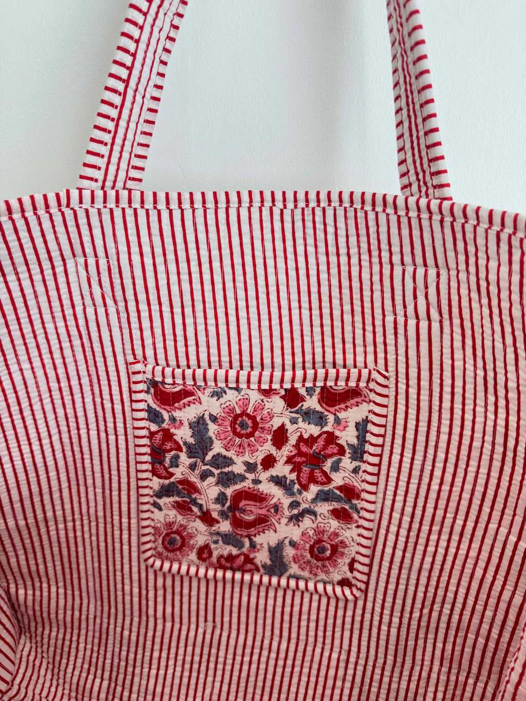 Vintage Rose Quilted Tote Bag