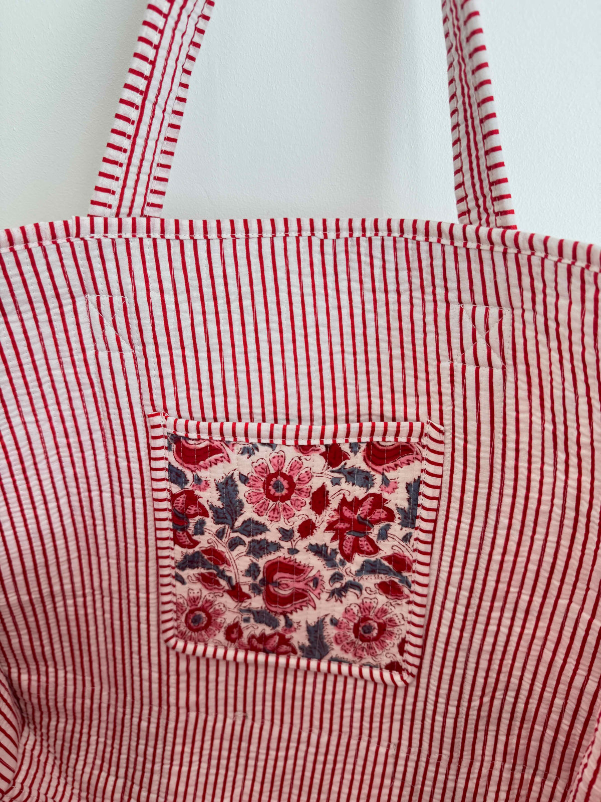 Vintage Rose Quilted Tote Bag