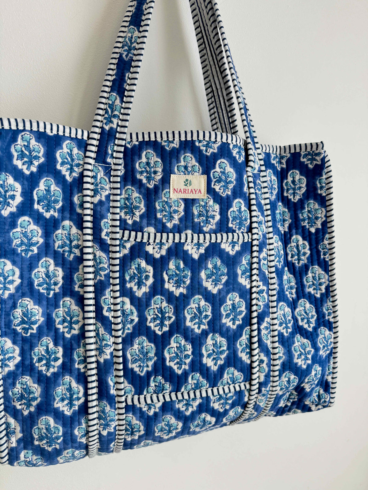 Cobalt Blue Quilted Tote Bag