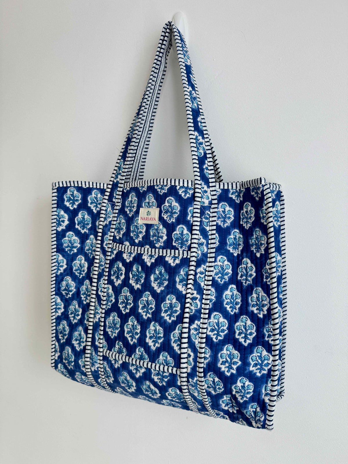 Cobalt Blue Quilted Tote Bag