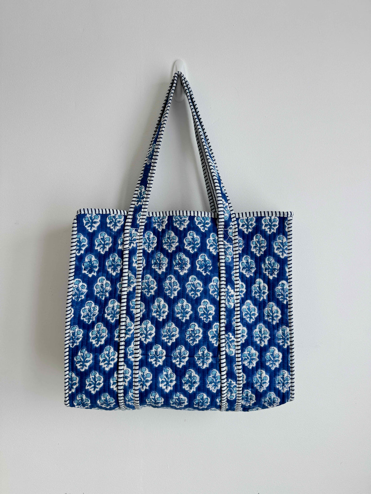 Cobalt Blue Quilted Tote Bag