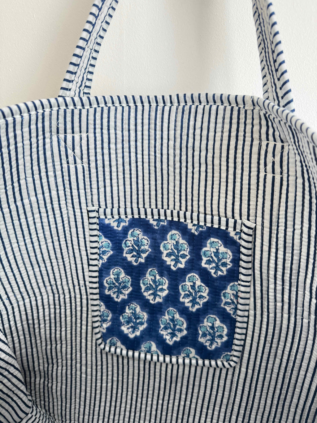 Cobalt Blue Quilted Tote Bag
