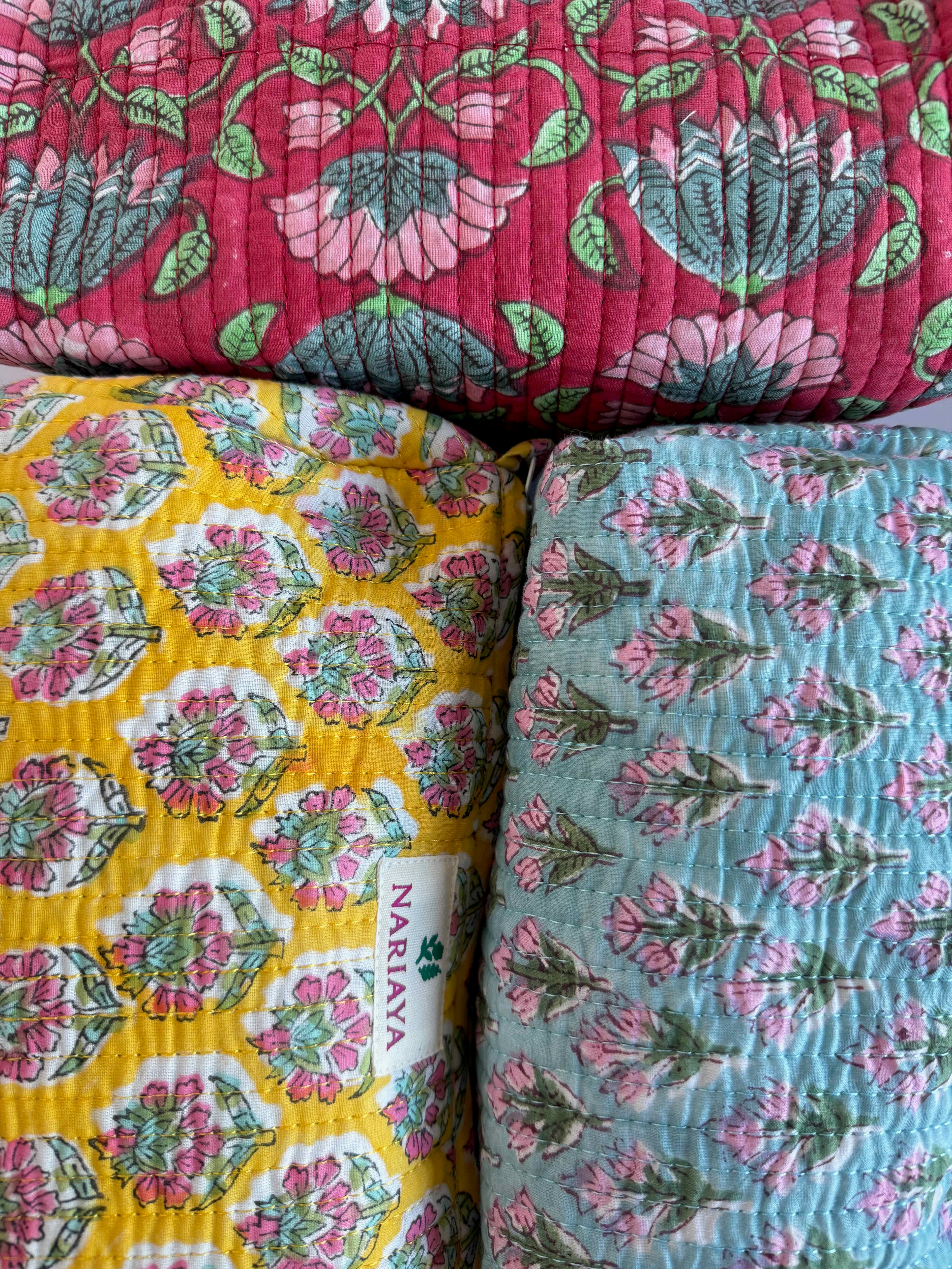 Bloc Printed Cotton Wash Bags