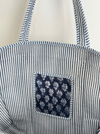 Midnight Blue Quilted Tote Bag