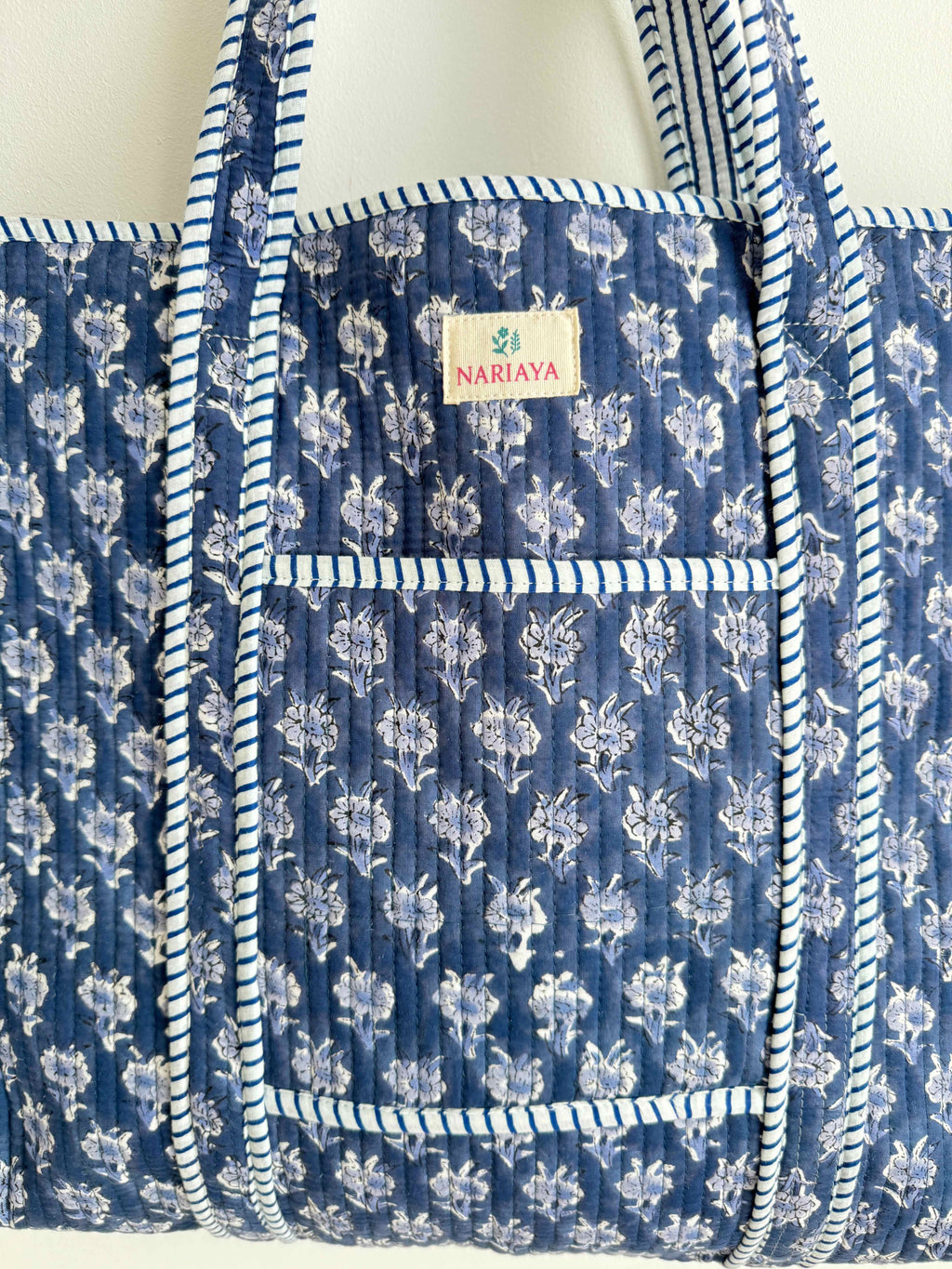 Midnight Blue Quilted Tote Bag