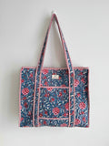Wild Blue Quilted Tote Bag