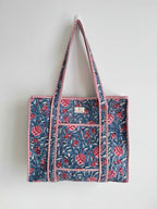 Wild Blue Quilted Tote Bag