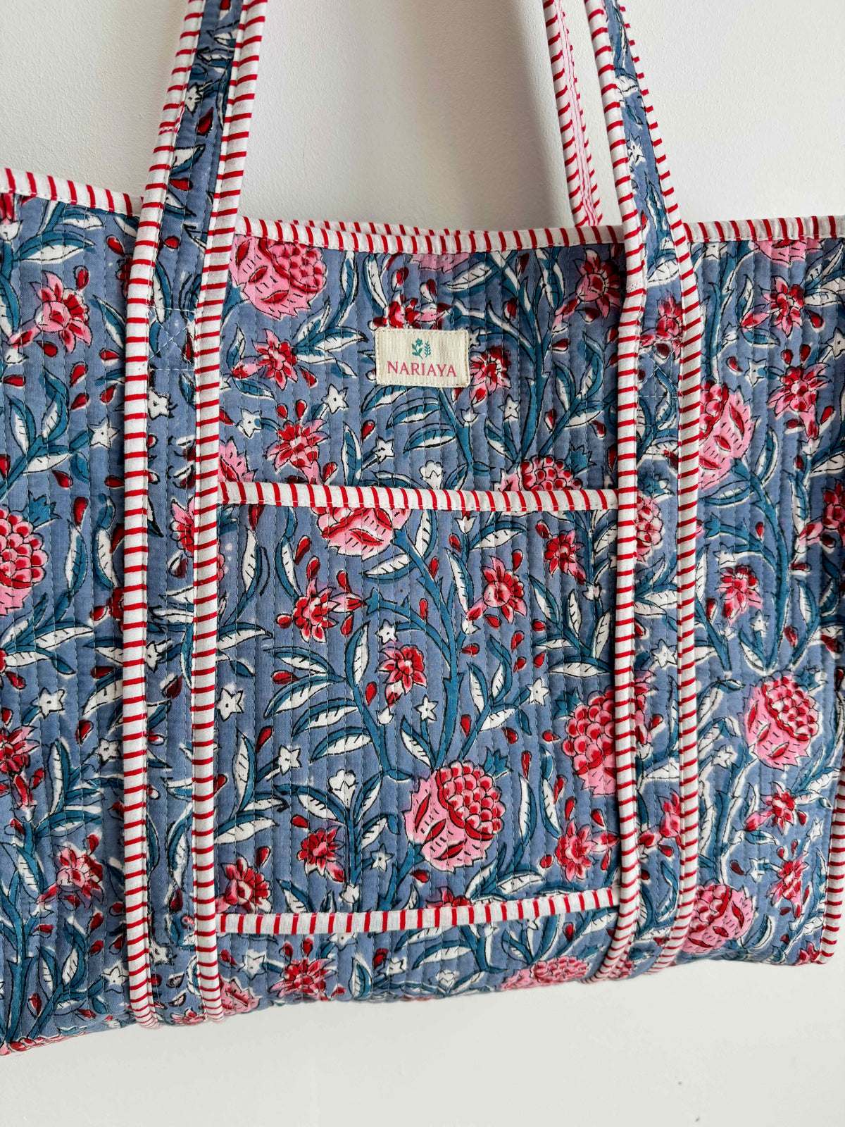 Wild Blue Quilted Tote Bag