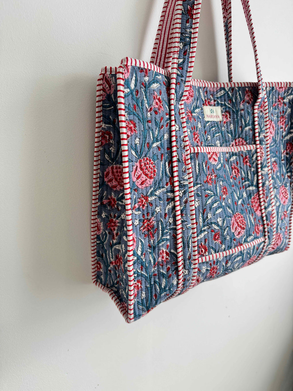 Wild Blue Quilted Tote Bag