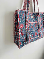 Wild Blue Quilted Tote Bag