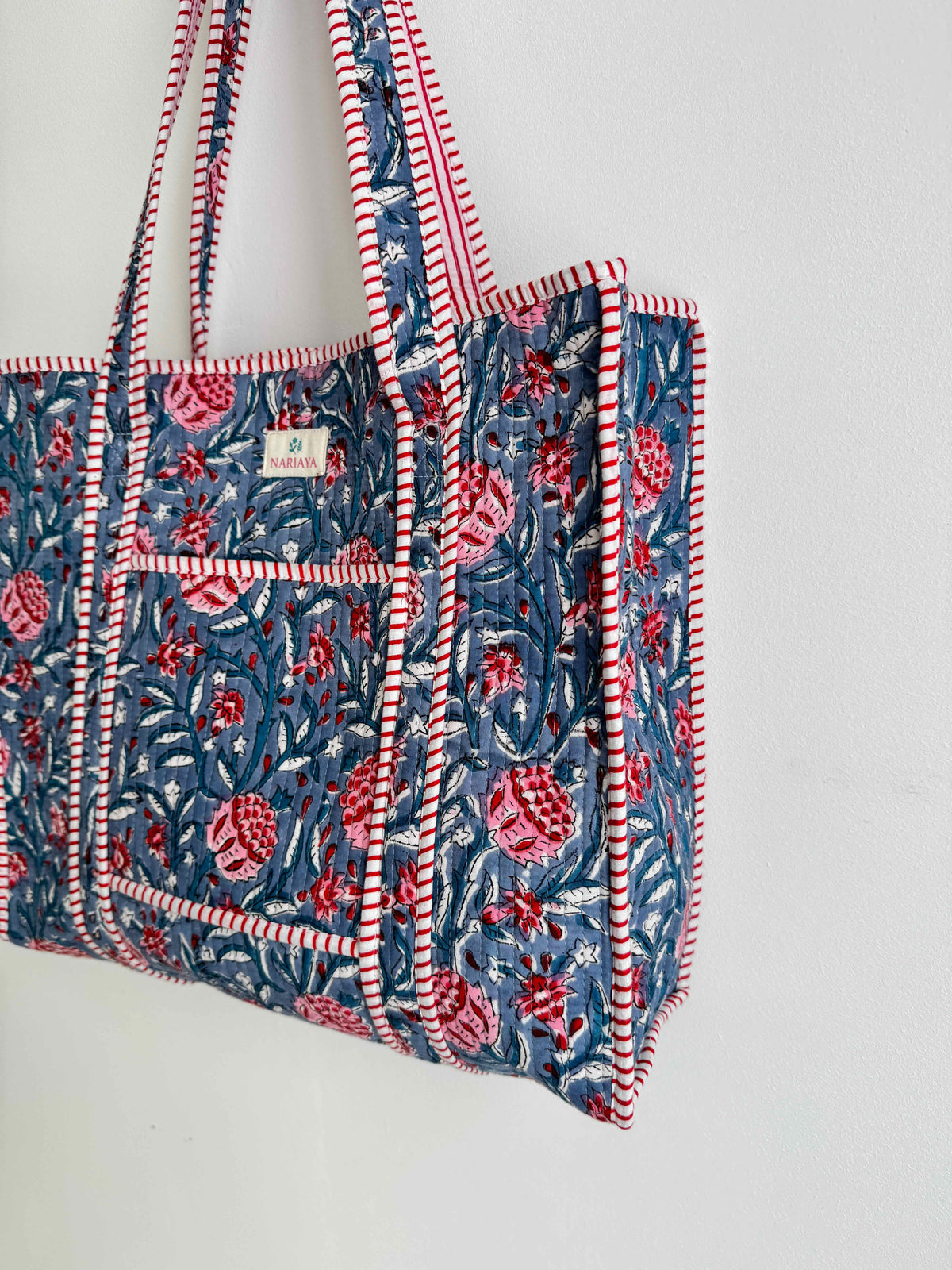Wild Blue Quilted Tote Bag