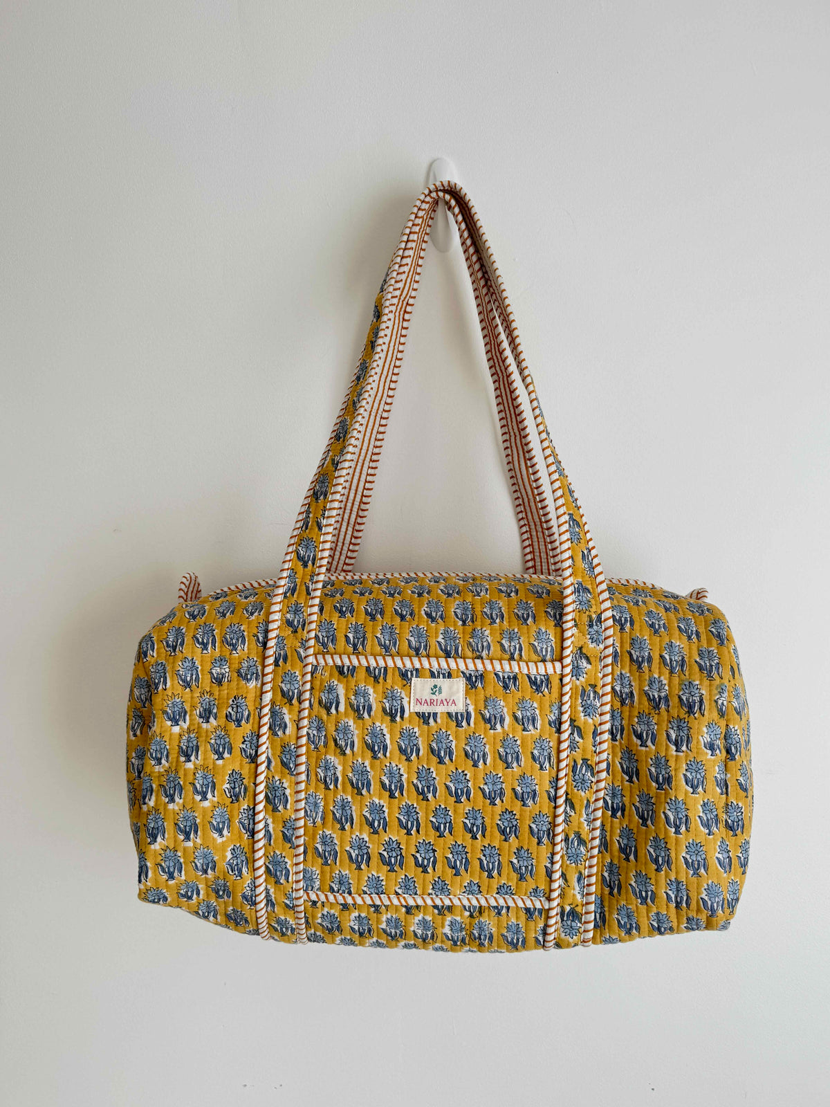 Honey Gold Quilted Duffle Bag