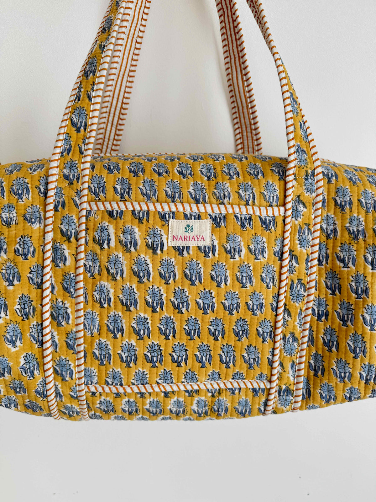 Honey Gold Quilted Duffle Bag
