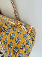 Honey Gold Quilted Duffle Bag