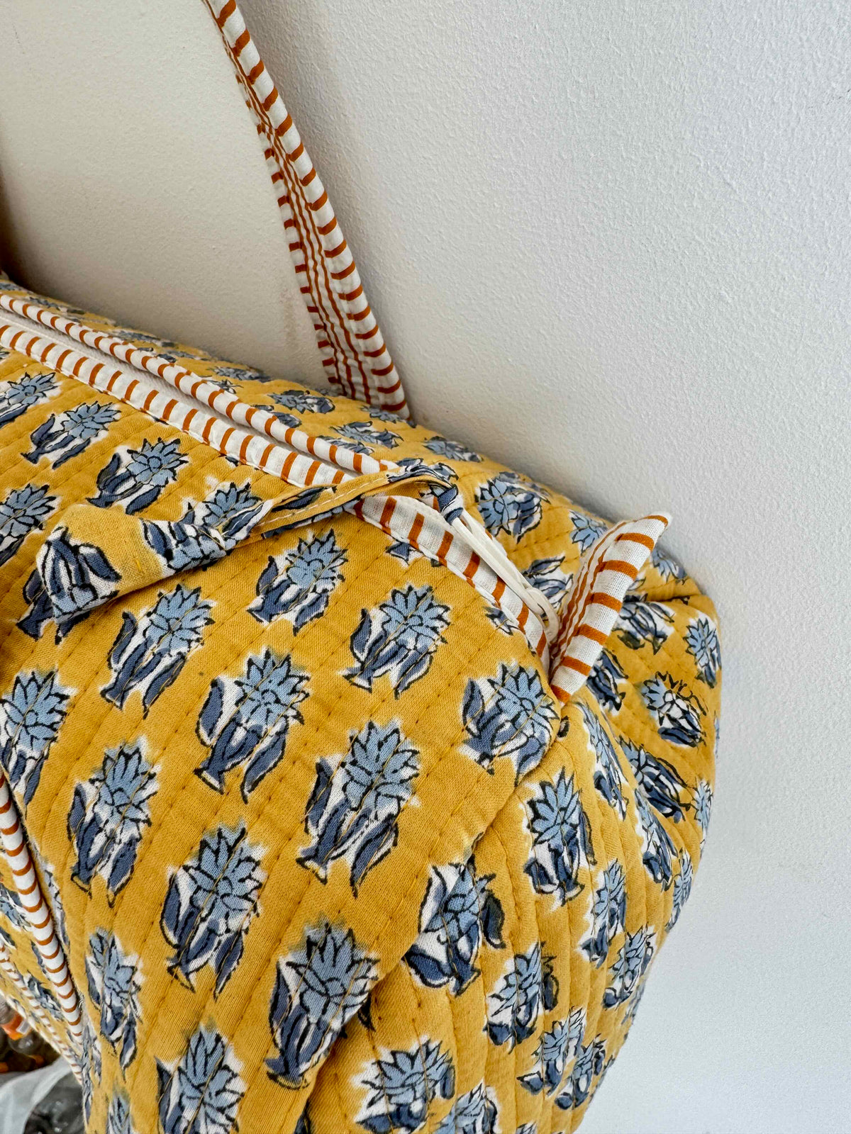 Honey Gold Quilted Duffle Bag