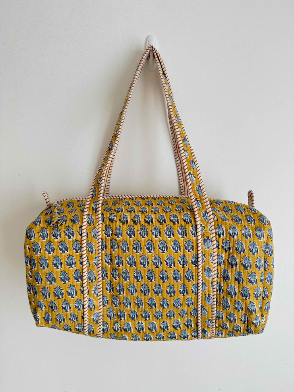 Honey Gold Quilted Duffle Bag