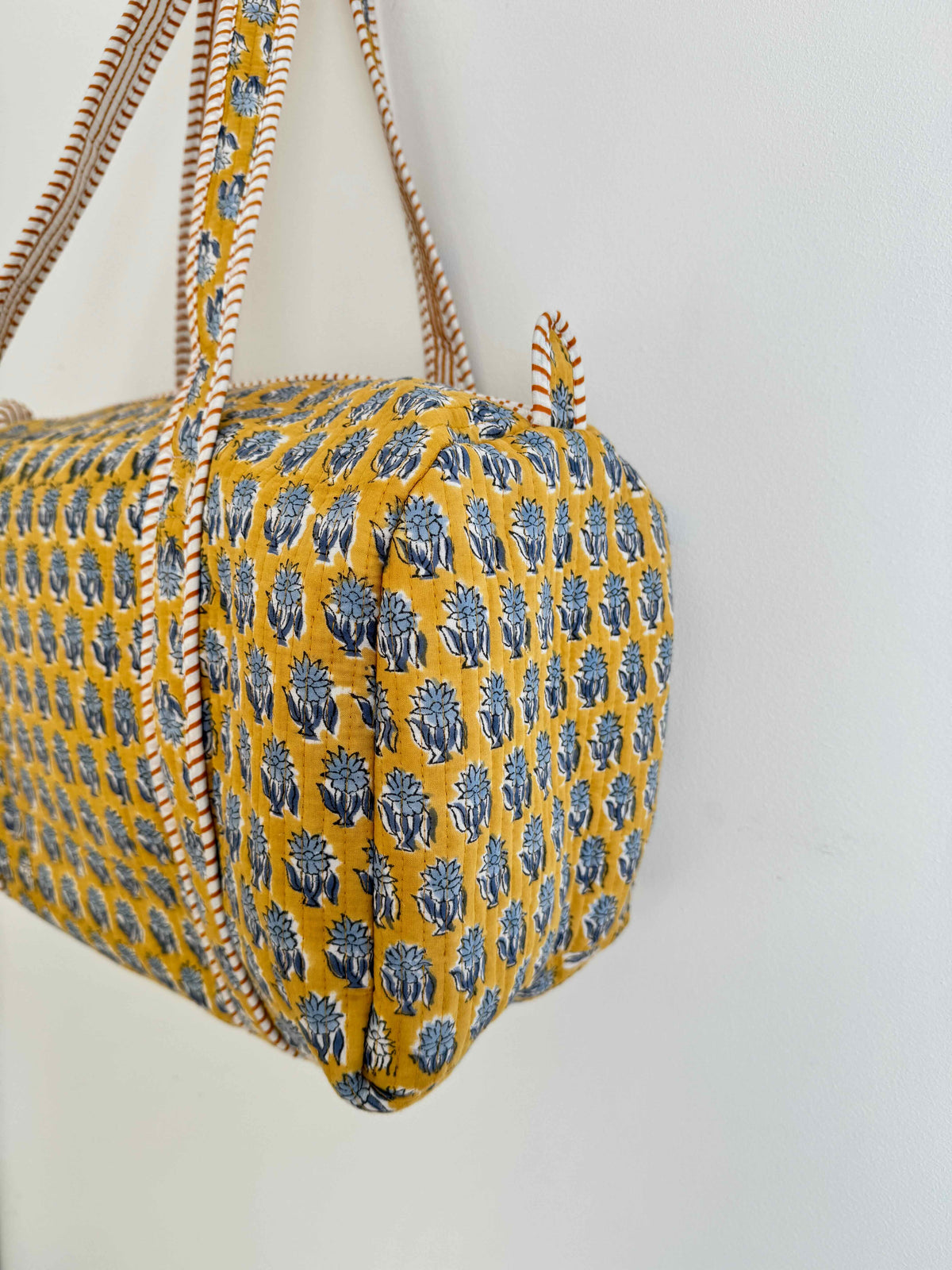 Honey Gold Quilted Duffle Bag