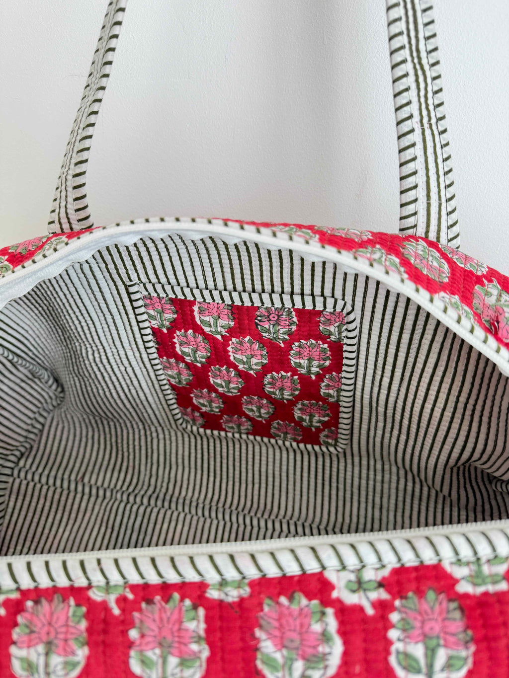 Winter Berry Quilted Duffle Bag