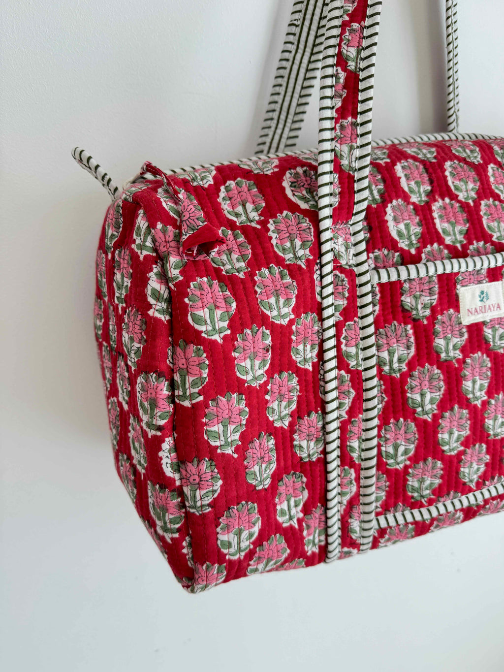 Winter Berry Quilted Duffle Bag