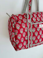 Winter Berry Quilted Duffle Bag
