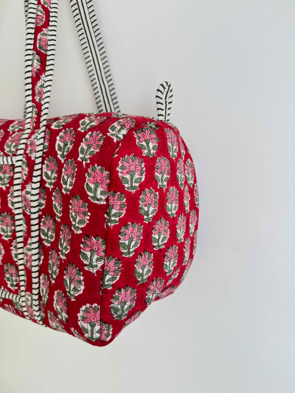 Winter Berry Quilted Duffle Bag