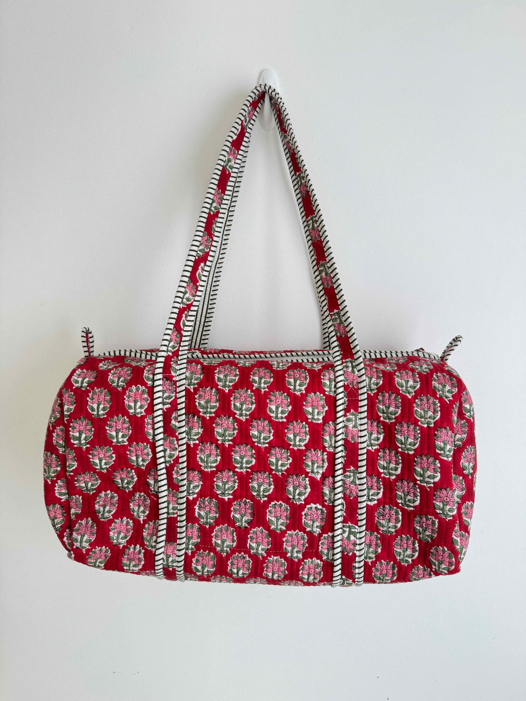 Winter Berry Quilted Duffle Bag
