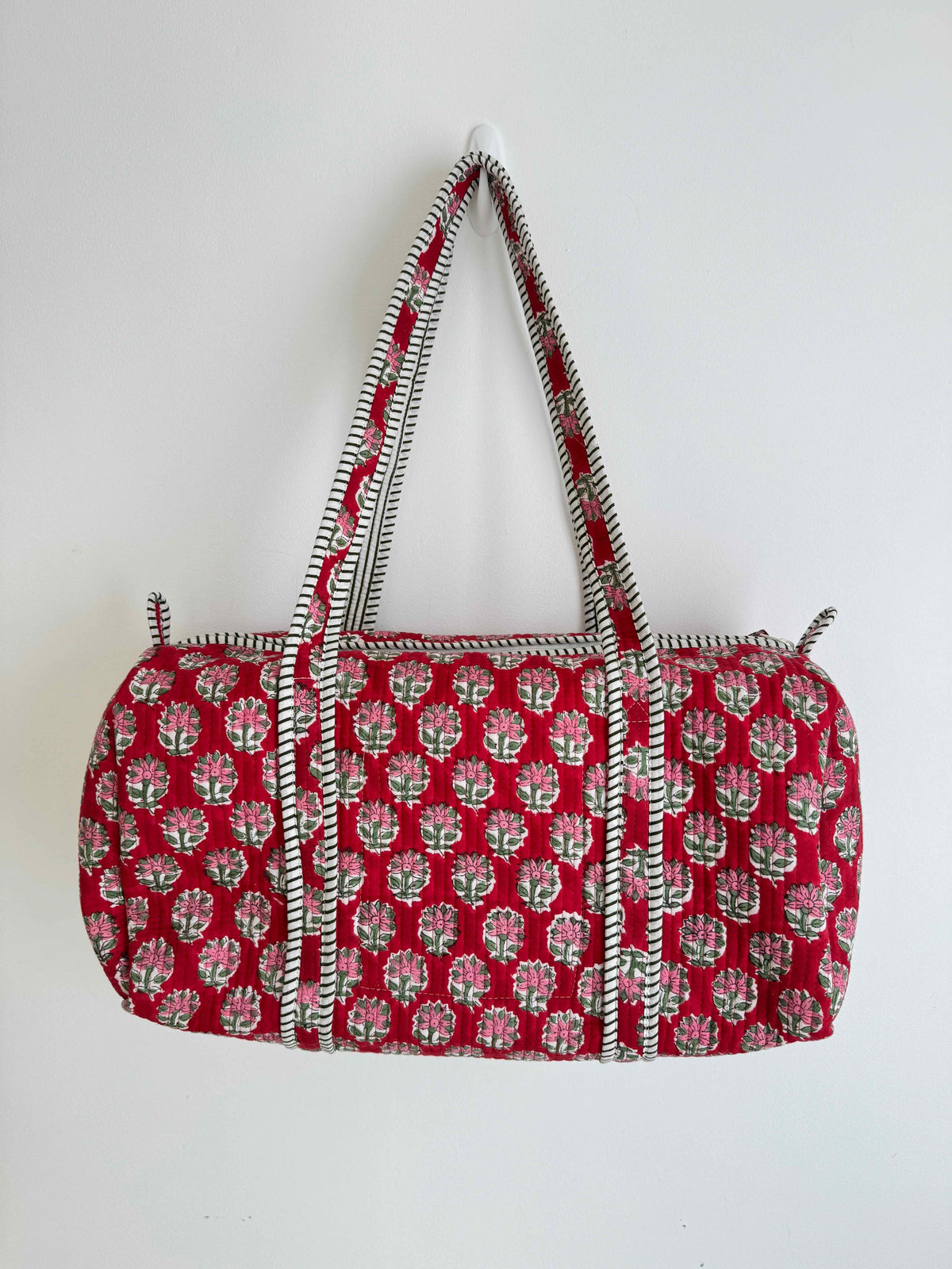 Winter Berry Quilted Duffle Bag