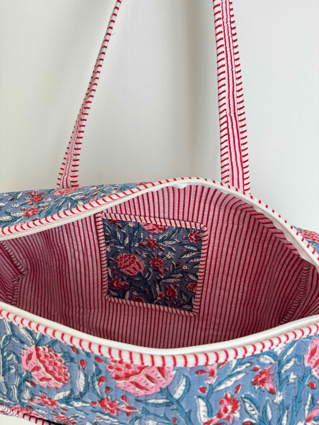 Wild Blue Quilted Duffle Bag
