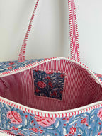 Wild Blue Quilted Duffle Bag