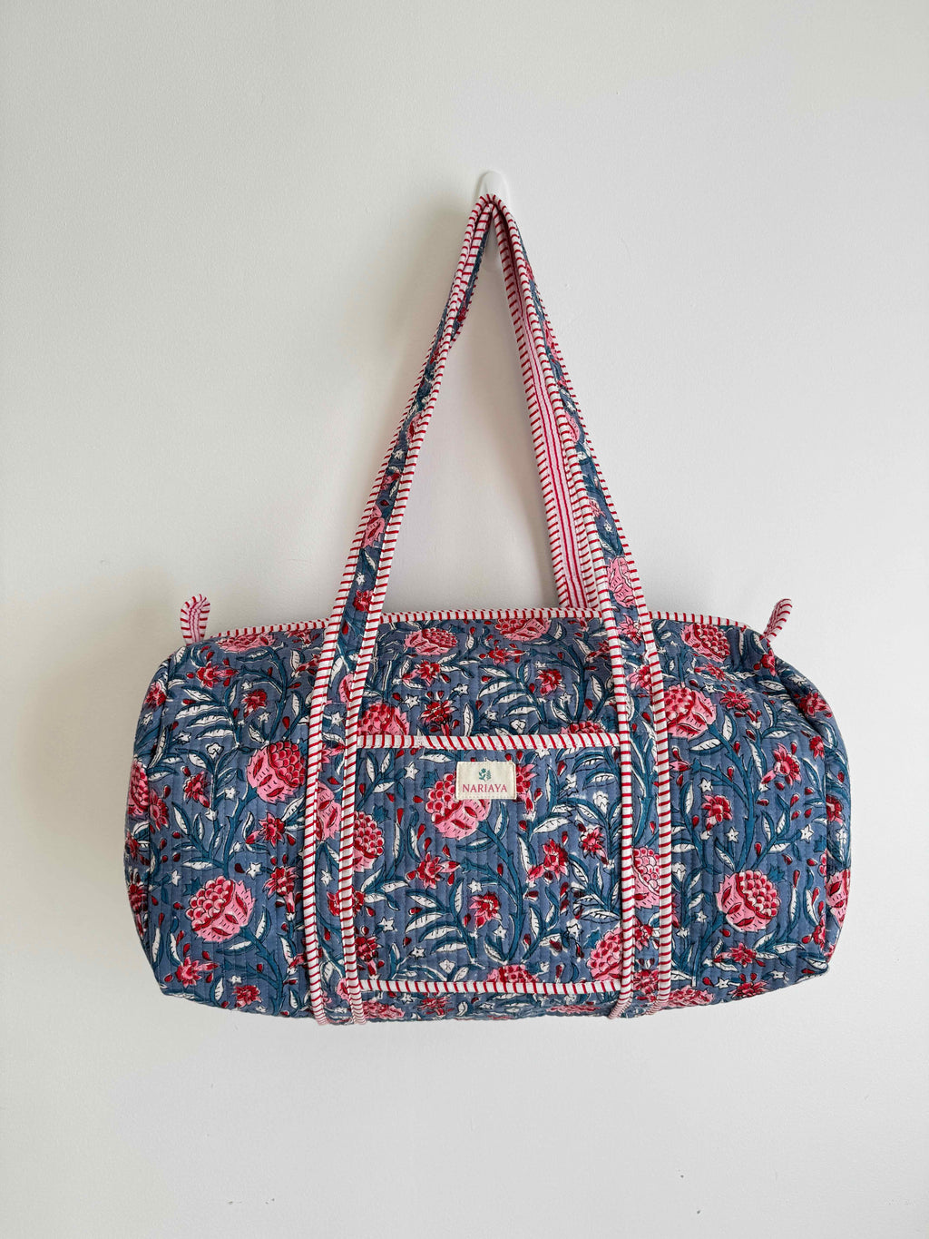 Wild Blue Quilted Duffle Bag