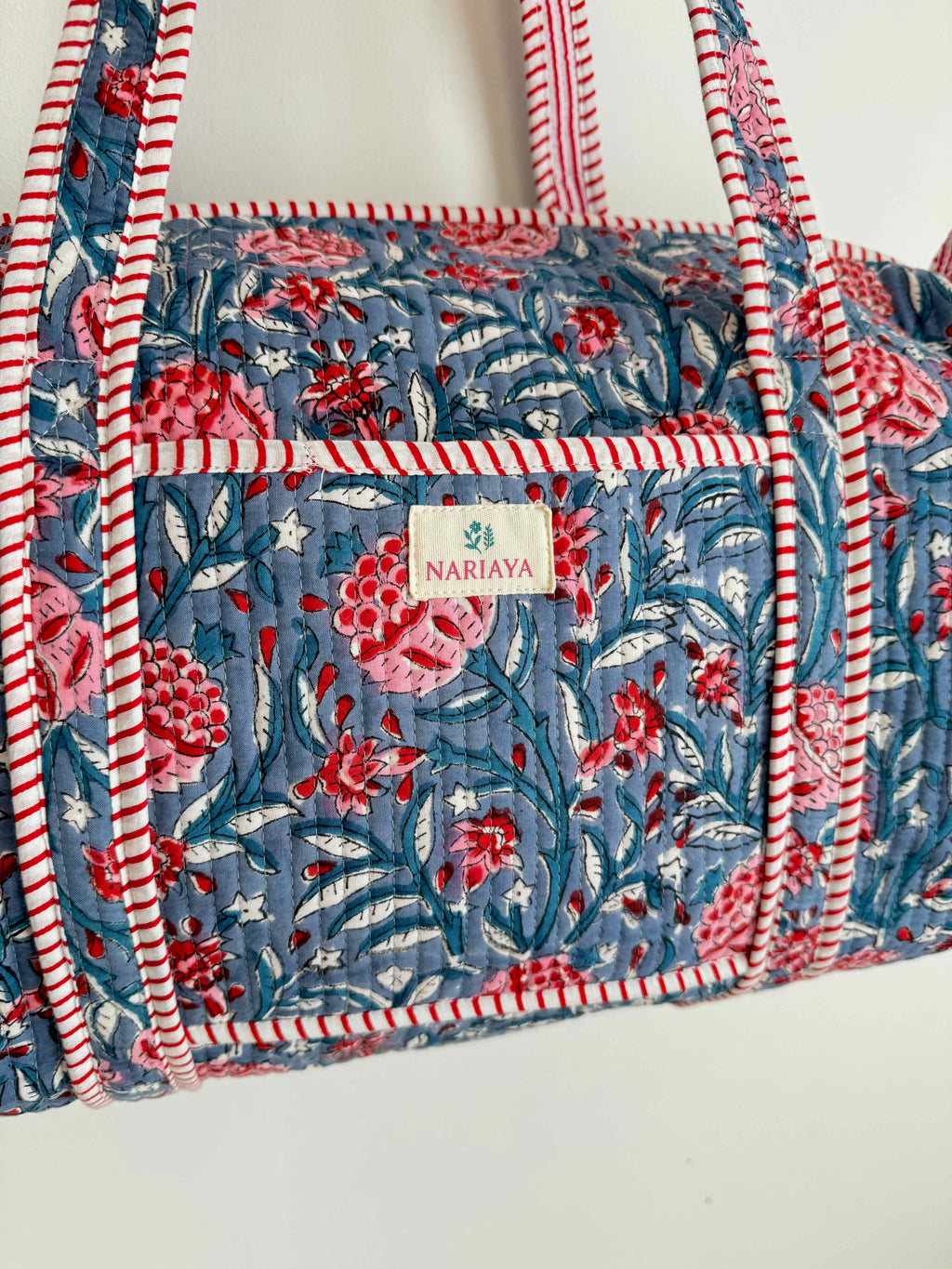 Wild Blue Quilted Duffle Bag