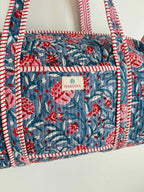 Wild Blue Quilted Duffle Bag