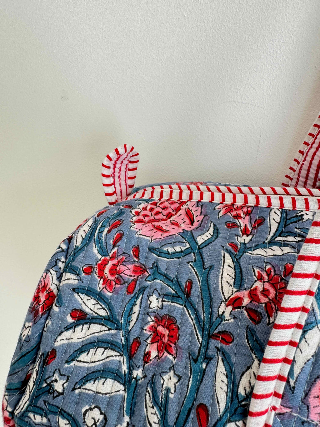 Wild Blue Quilted Duffle Bag