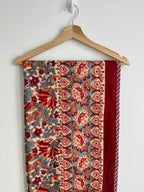 Crimson Floral Lightweight Cotton Quilt - King Bed Size